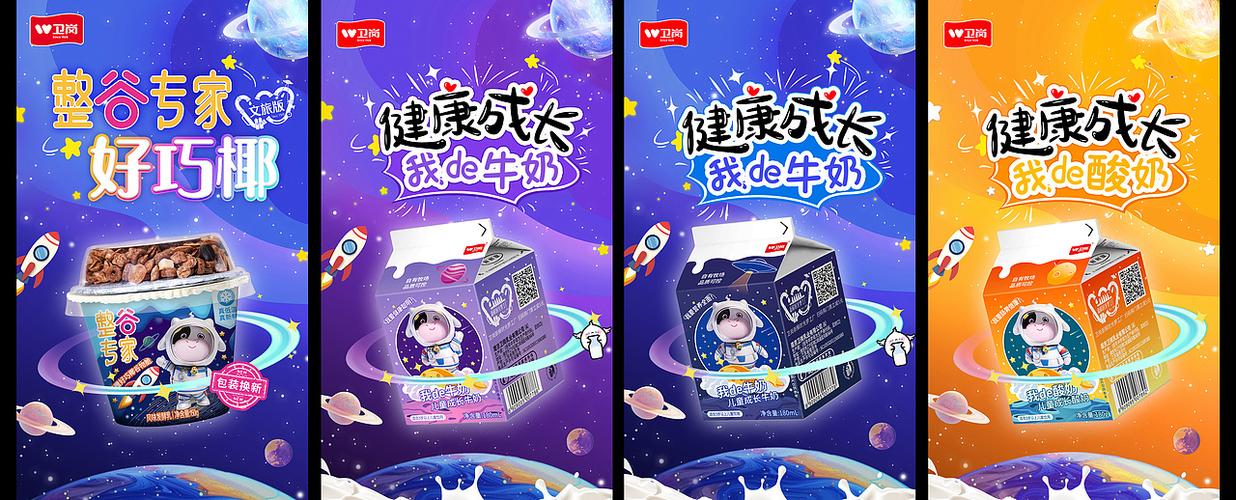 卫岗我的系列牛奶与整谷专家谷物酸奶 创意包装与海报设计之道